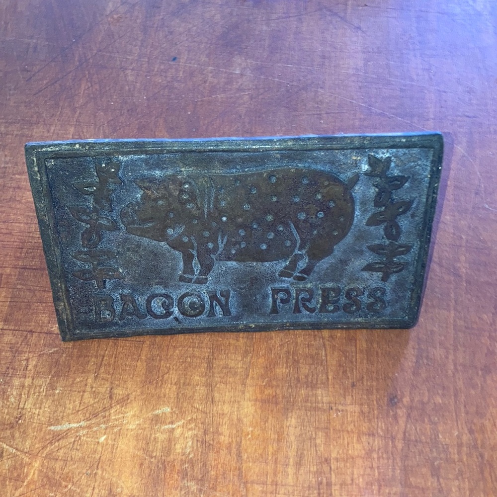 🥓🍳 Vintage Cast Iron Handheld Bacon Press | 4” x 7” 🐷🥓
